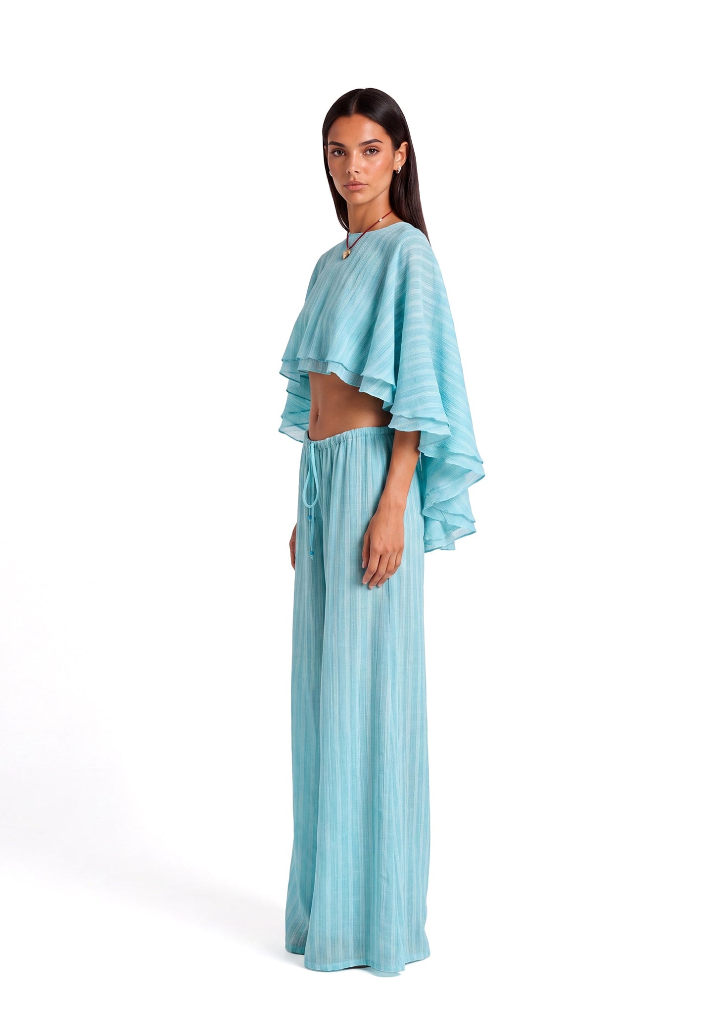 Kaholo Shawl Top & Wide Leg Pants Set