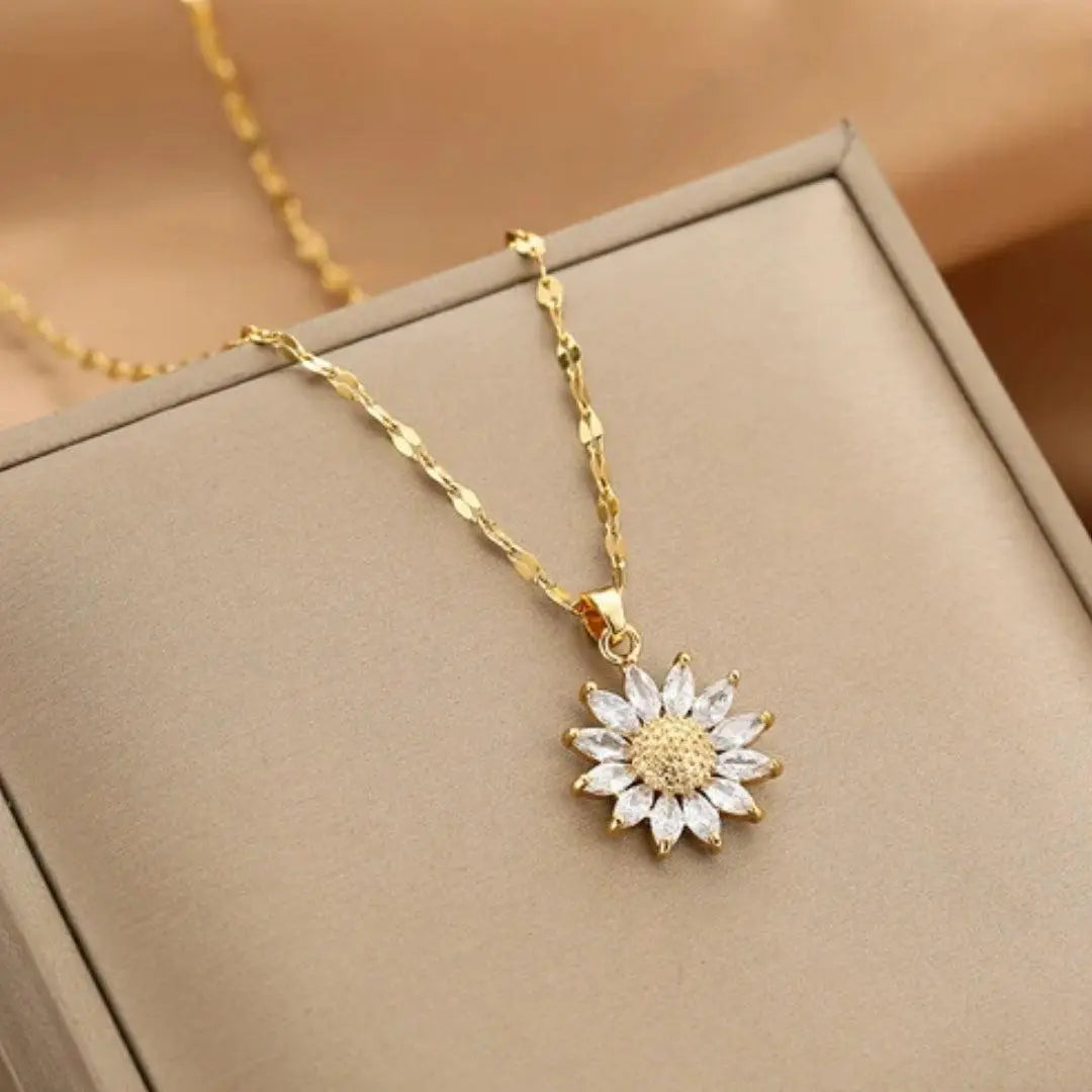 Collar con Colgante de Flor de Girasol