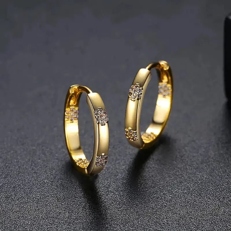 Pendientes Vintage de Círculo con Diseño Floral