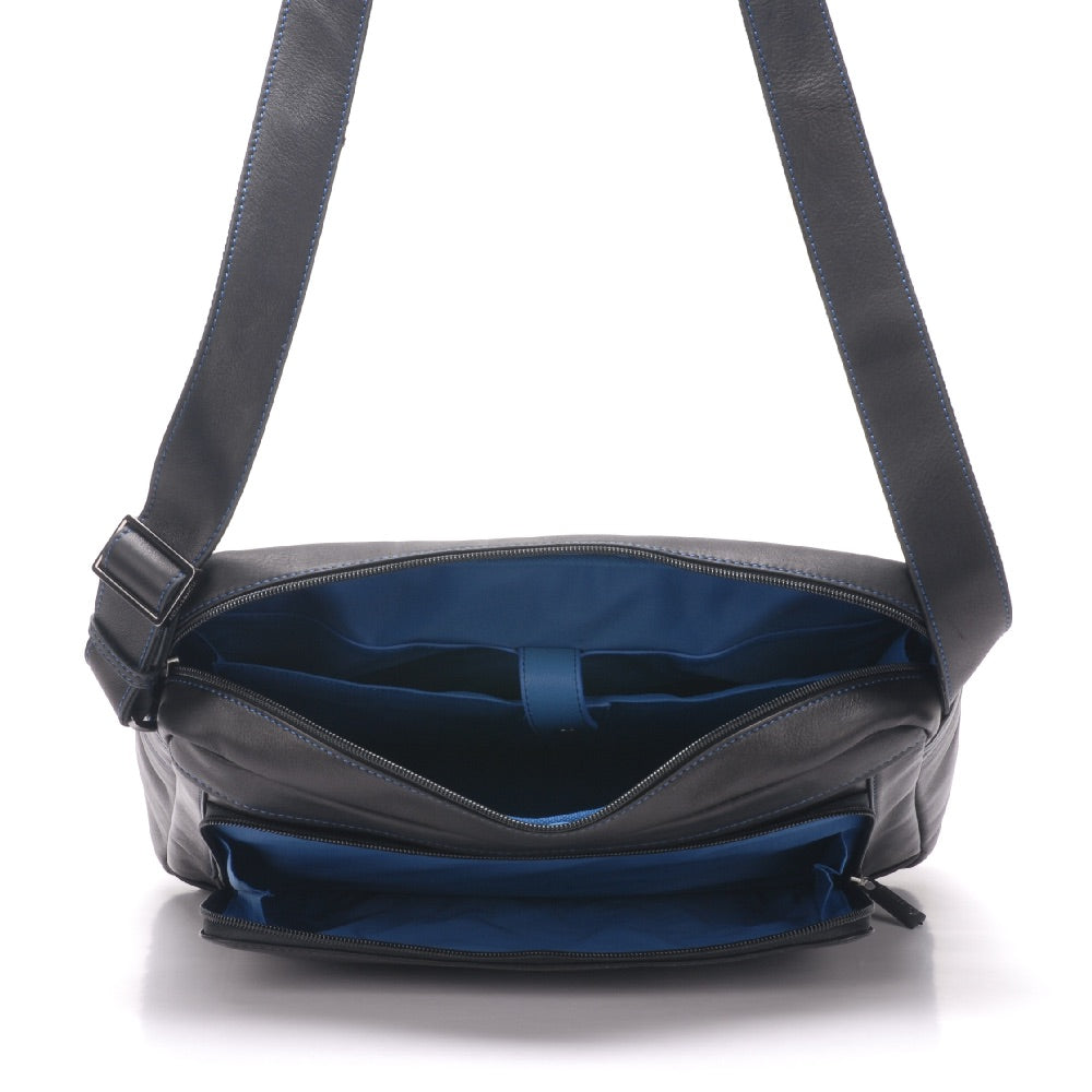 Bolso bandolera grande Pablo en cuero sumergido