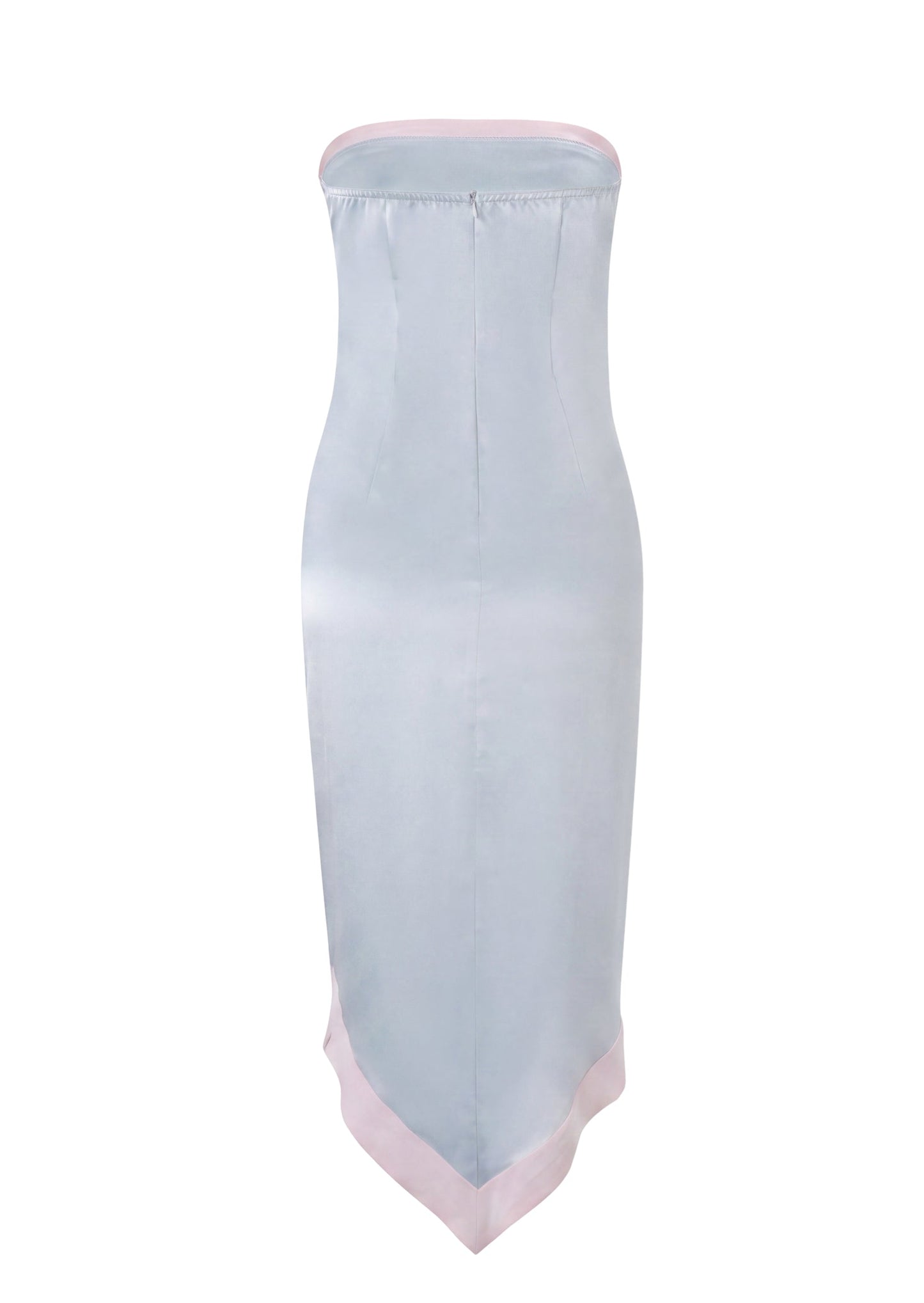 Vestido Midi Sin Mangas de Satén con Encaje Deodat