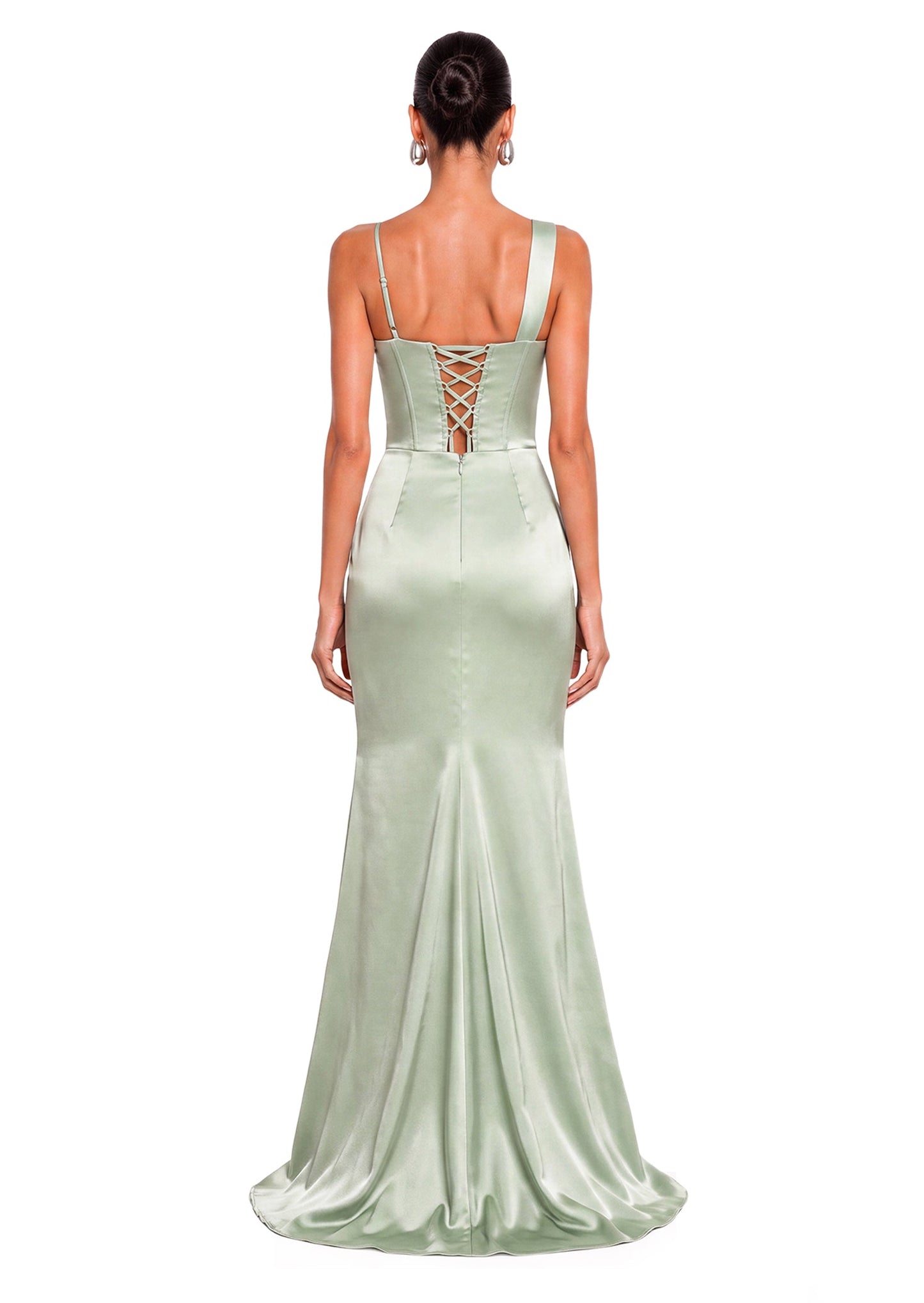 Vestido Largo de Satén Sin Mangas Ladarius