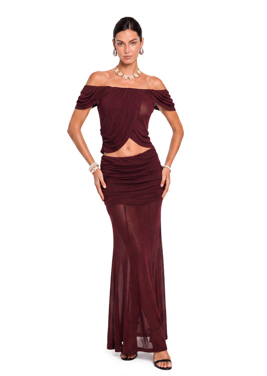Conjunto de Top Sin Mangas y Falda Maxi Hadia