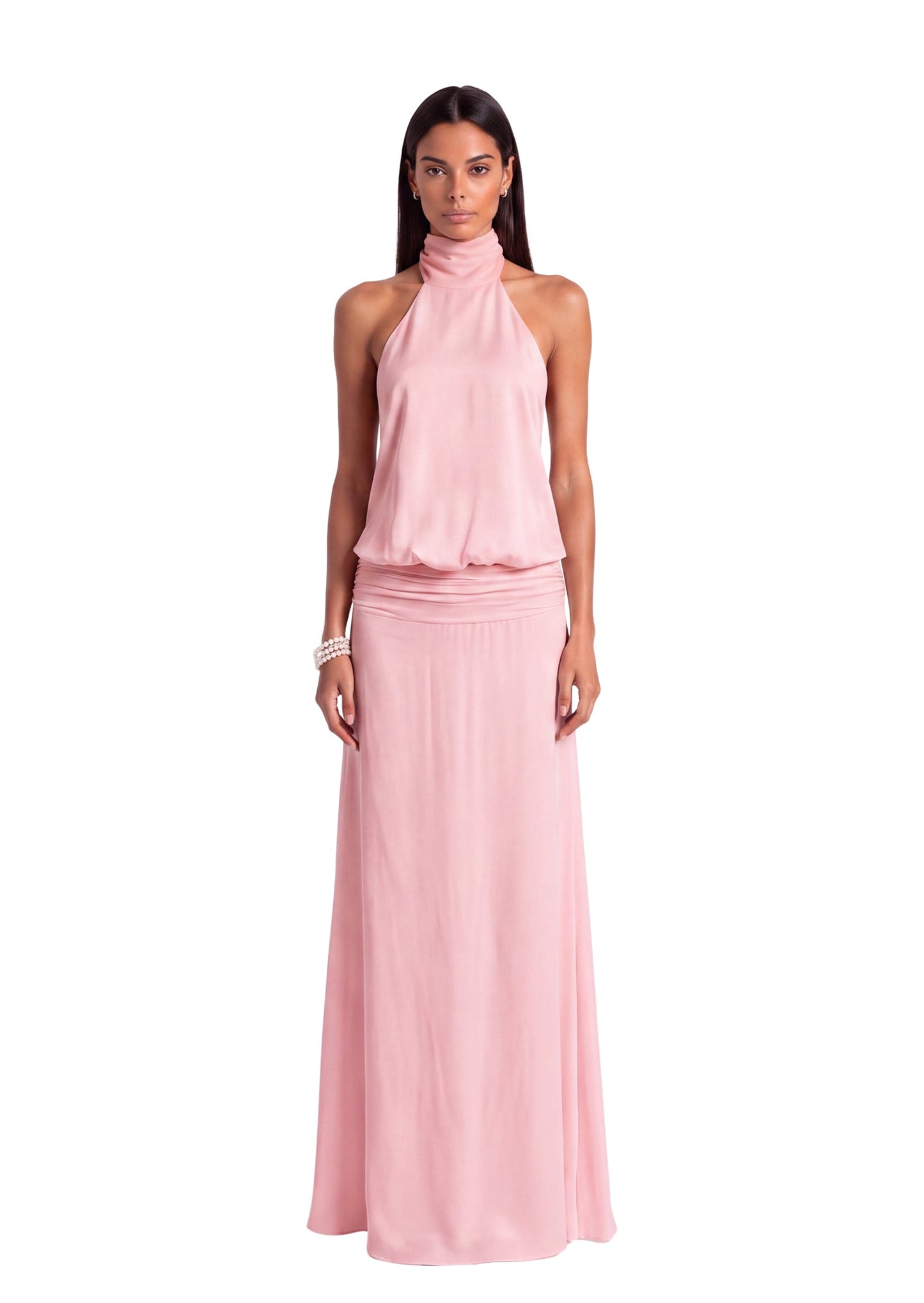 Maxi Vestido Halter con Espalda Descubierta Bhavya