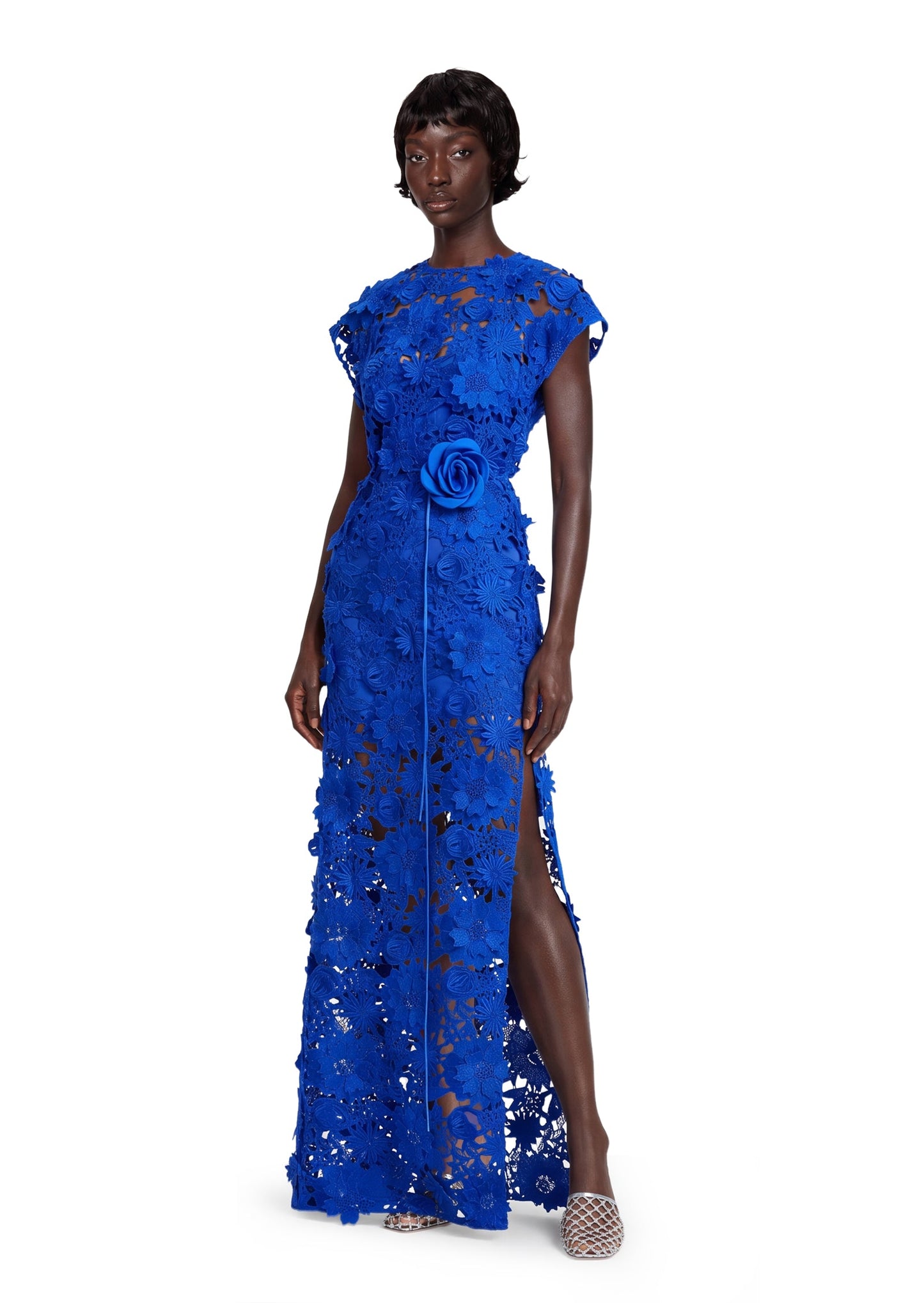Kahedin Water Soluble Floral Lace Maxi Dress