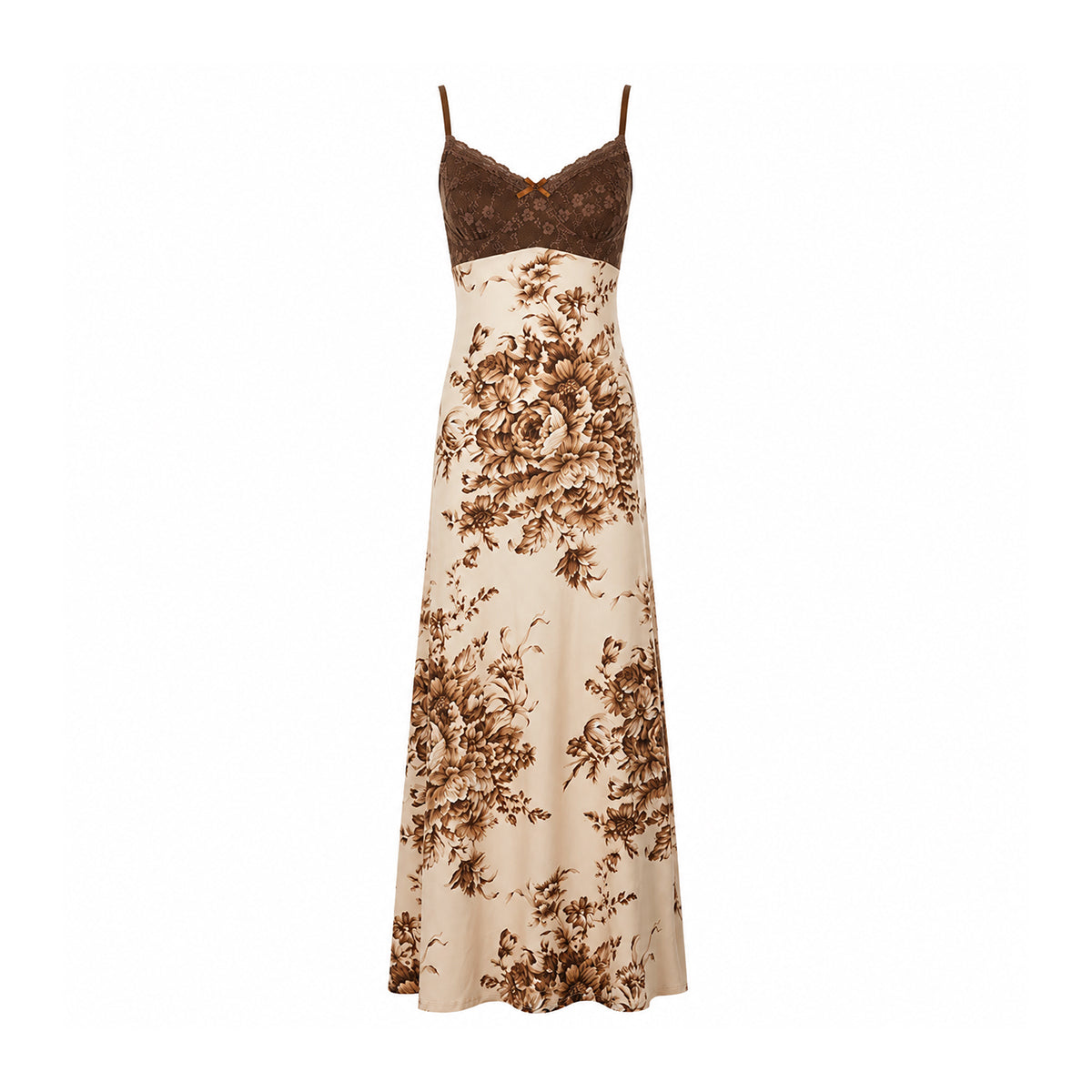 Maxi Vestido Estampado con Encaje Kachiri