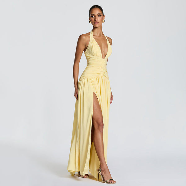 Vestido Halter con Falda Sirena para Fiesta