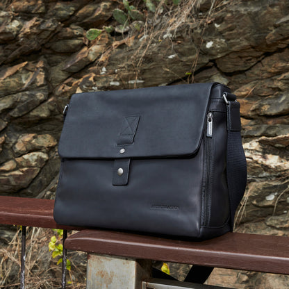 Bolso de Caza de Cuero Néro con Solapa