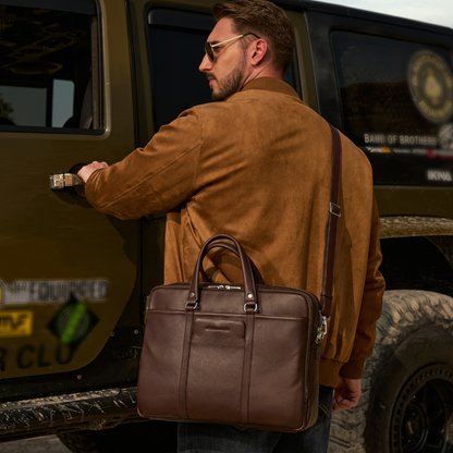 Ange Leather Double Compartment Portfolio