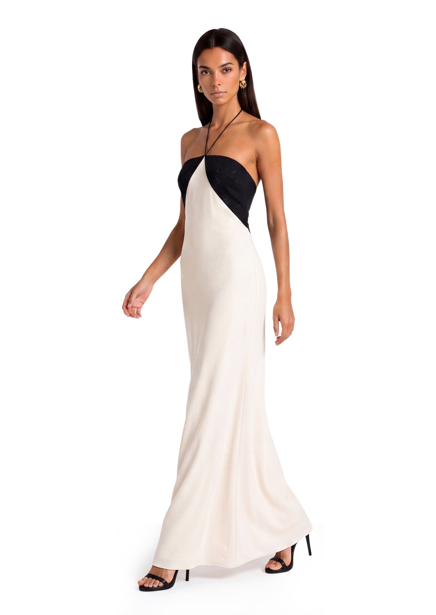 Vestido Maxi Sin Mangas con Cuello Halter Cassius