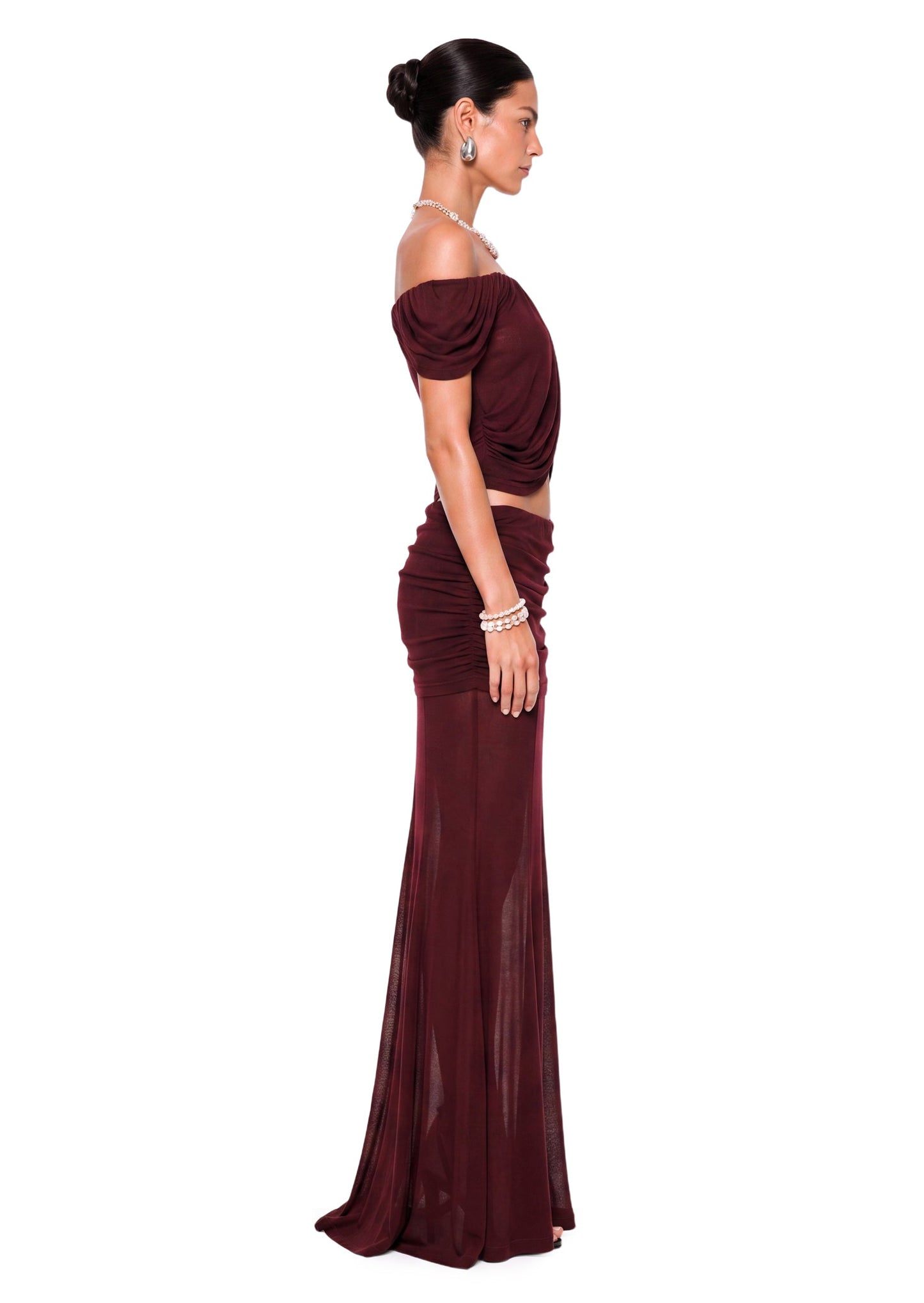 Conjunto de Top Sin Mangas y Falda Maxi Hadia