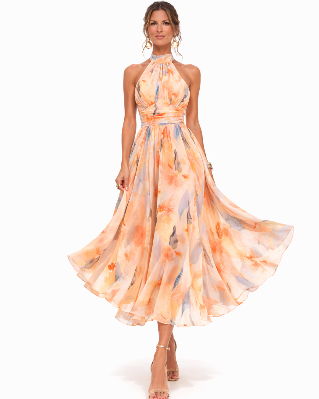 Aurora™ | Vestido Halter con Estampado de Acuarela