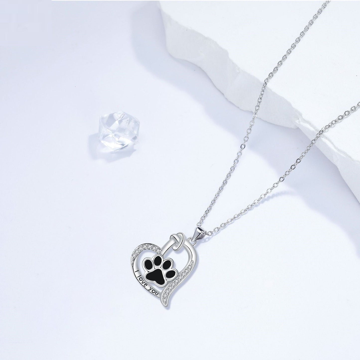 Collar con Colgante de Huella de Mascota