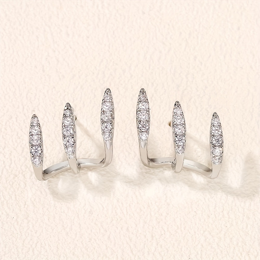 Elegantes Pendientes Doble Capa