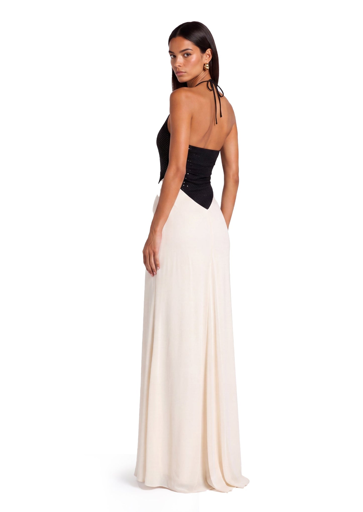 Vestido Maxi Sin Mangas con Cuello Halter Cassius