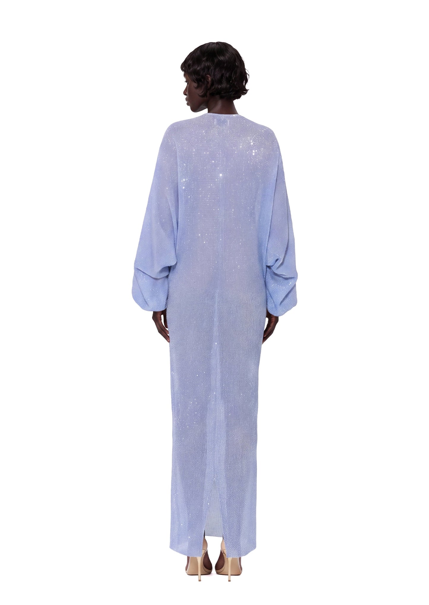 Vestido Maxi de Manga Larga con Lentejuelas Chaka