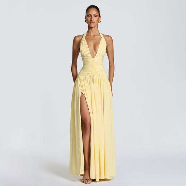 Vestido Halter con Falda Sirena para Fiesta
