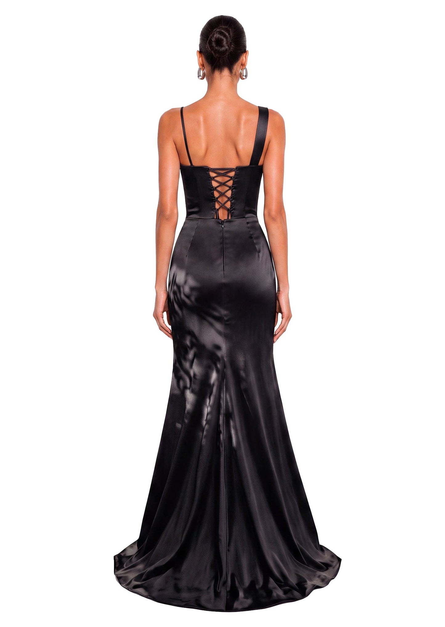 Vestido Largo de Satén Sin Mangas Ladarius