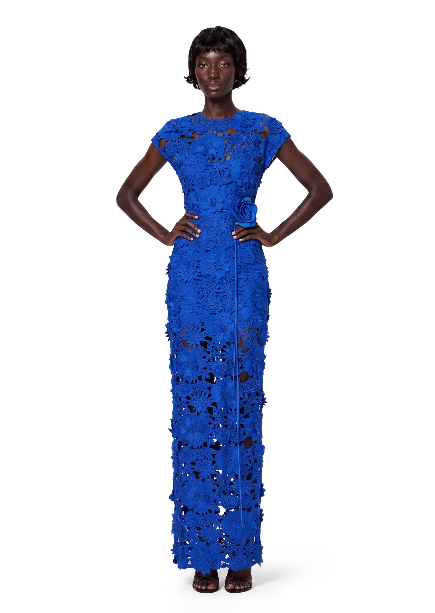 Kahedin Water Soluble Floral Lace Maxi Dress