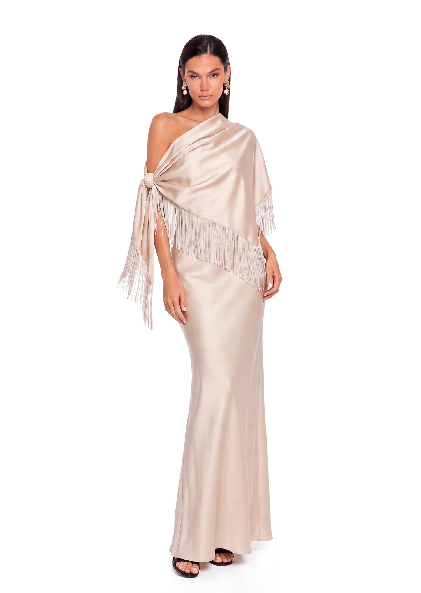 Vestido Maxi de Satén Tabor sin Mangas