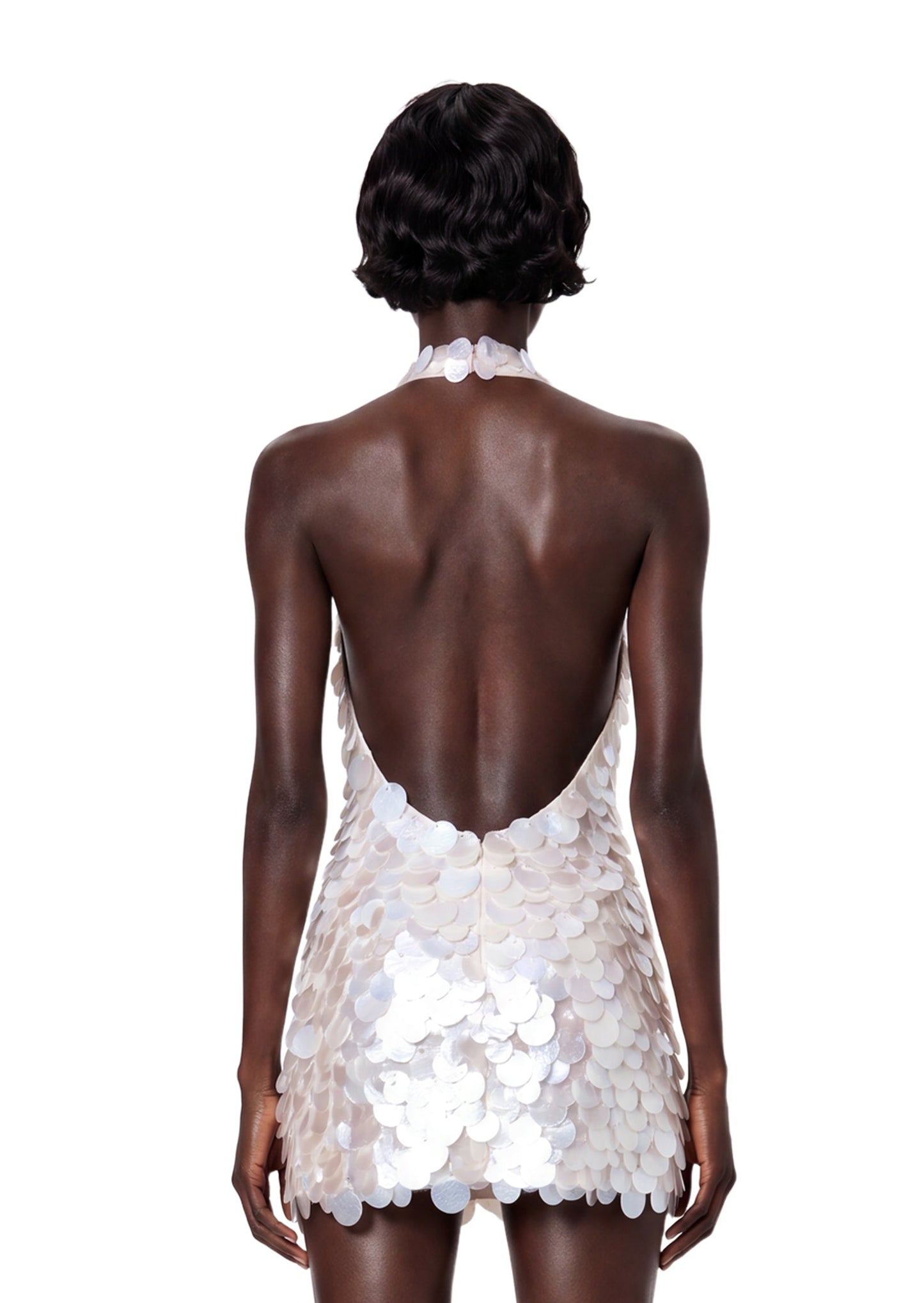Vestido Corto Sin Mangas con Cuello Halter Ibtesam