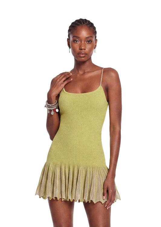 Vestido Mini de Punto con Volantes Dewitt