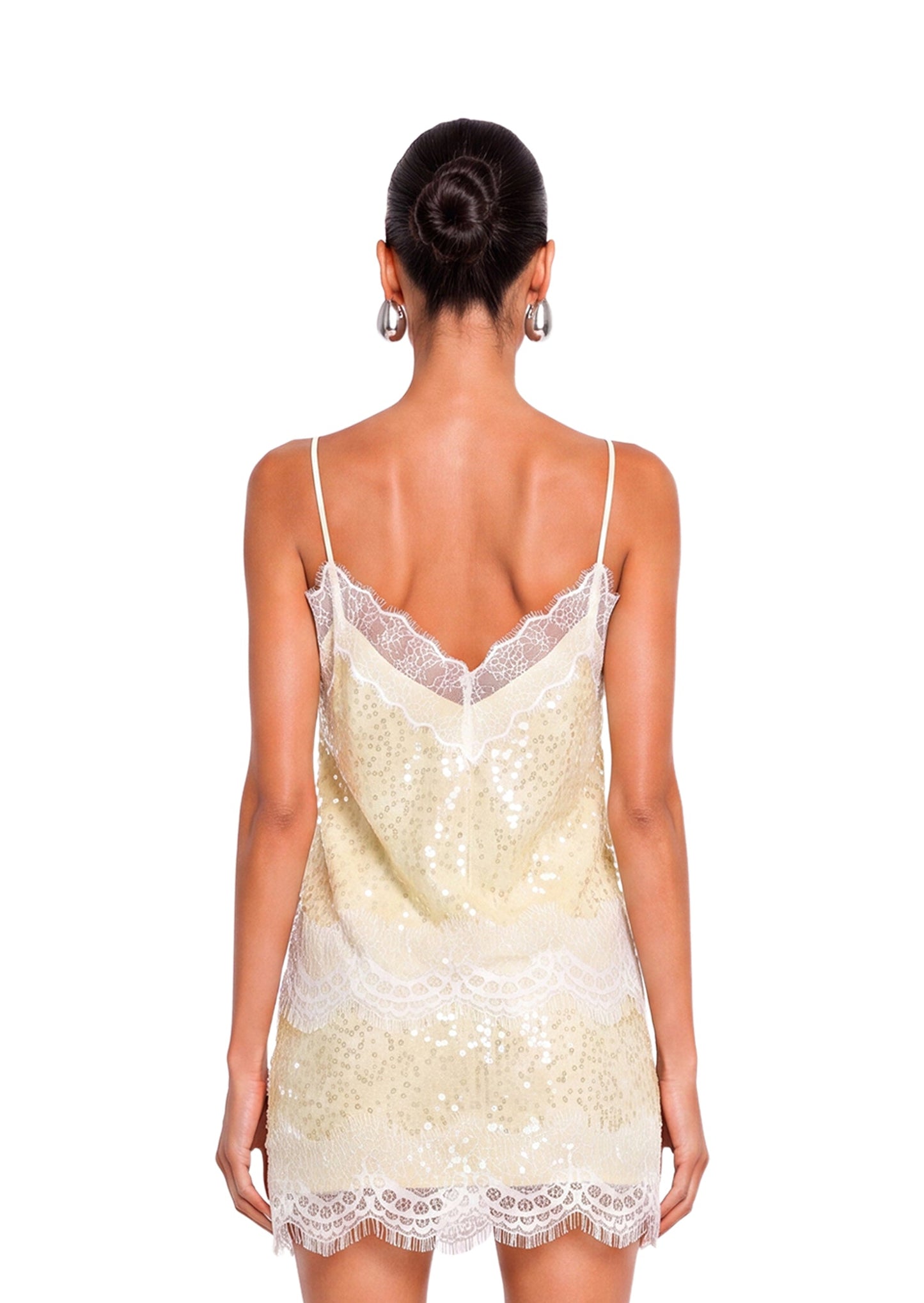 Conjunto de Top Brillante con Lentejuelas y Falda de Encaje Jackopa