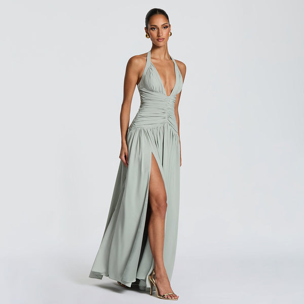 Vestido Halter con Falda Sirena para Fiesta