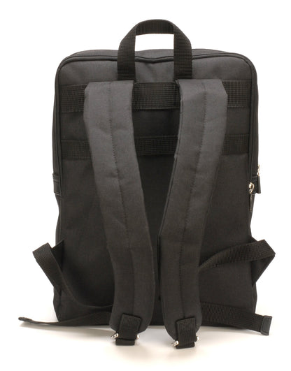 Mochila Aaron de poliéster con acentos de cuero