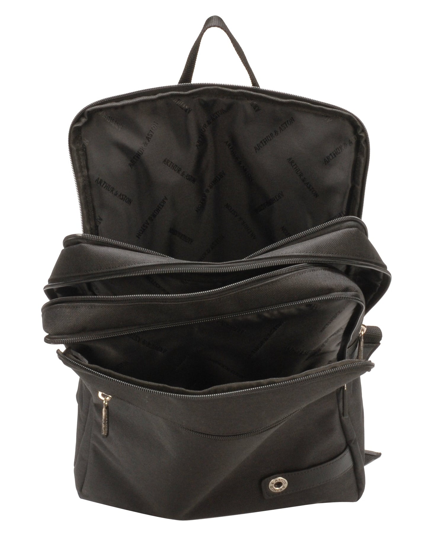Mochila Aaron de poliéster con acentos de cuero