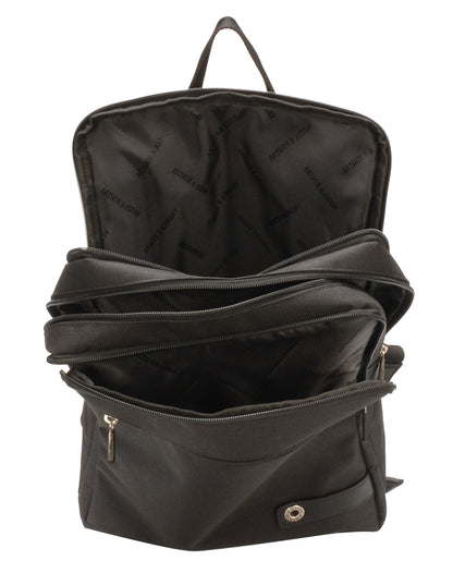 Mochila Aaron de poliéster con acentos de cuero