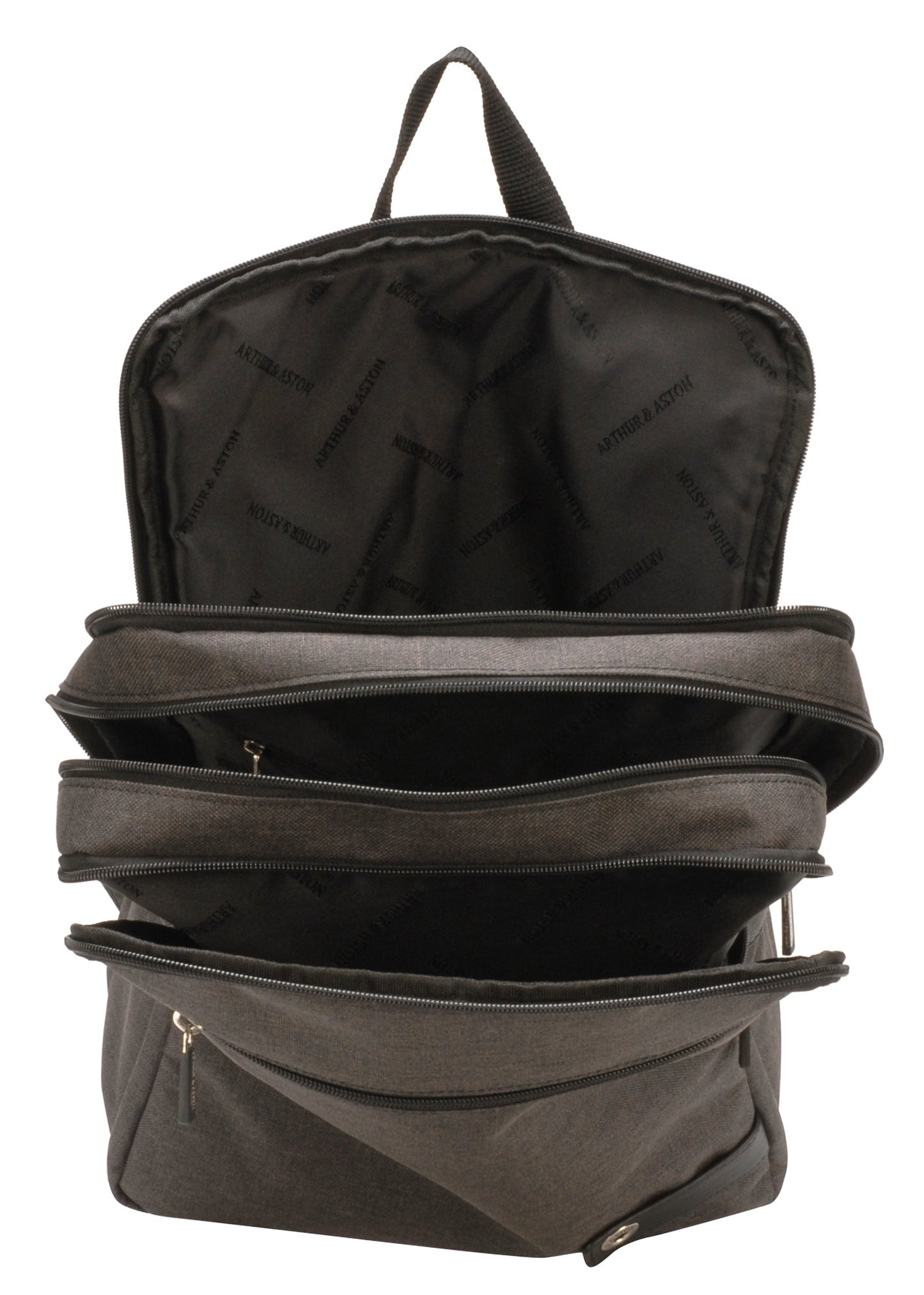 Mochila Aaron de poliéster con acentos de cuero