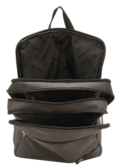 Mochila Aaron de poliéster con acentos de cuero