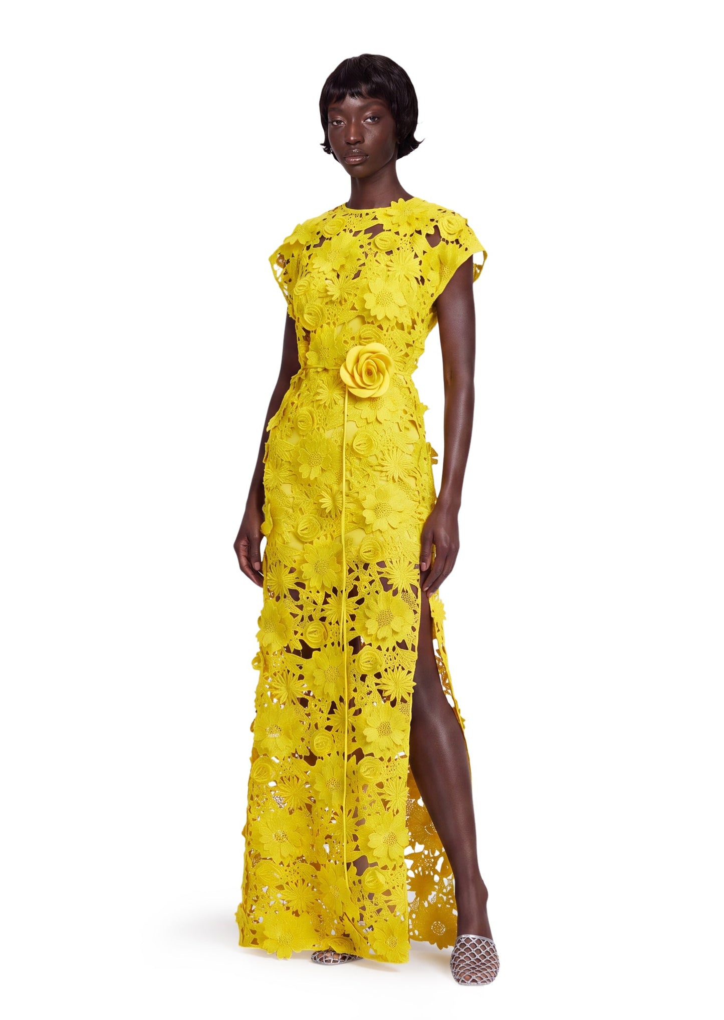 Kahedin Water Soluble Floral Lace Maxi Dress