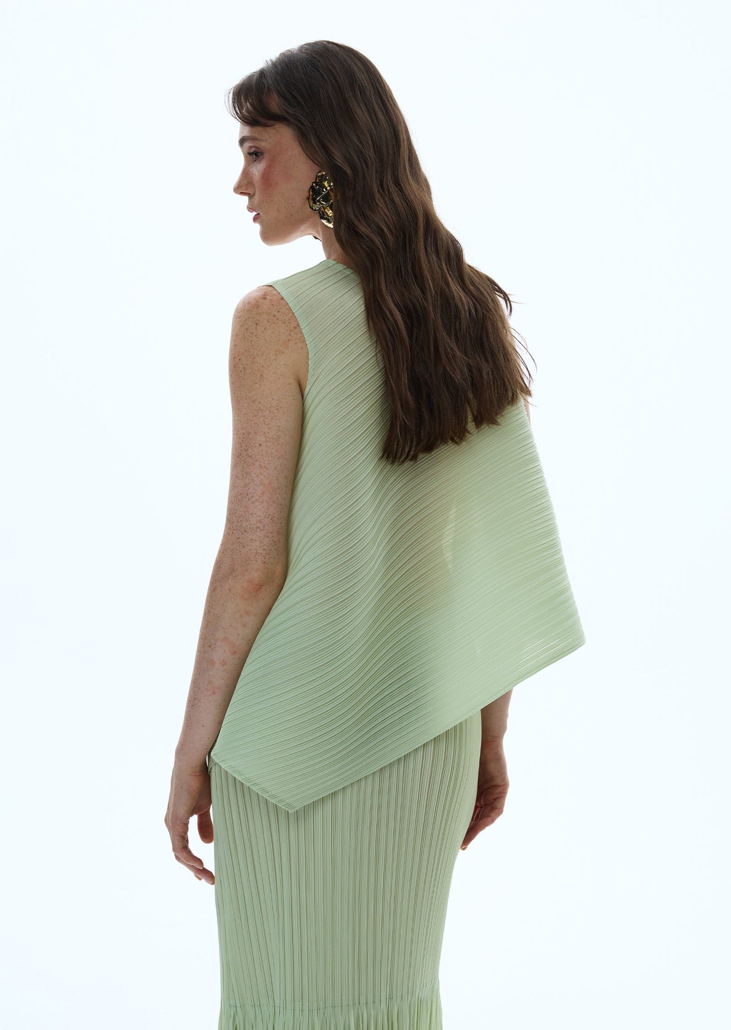 Conjunto de Top y Falda Midi Nadav Stretch en Verde Pastel