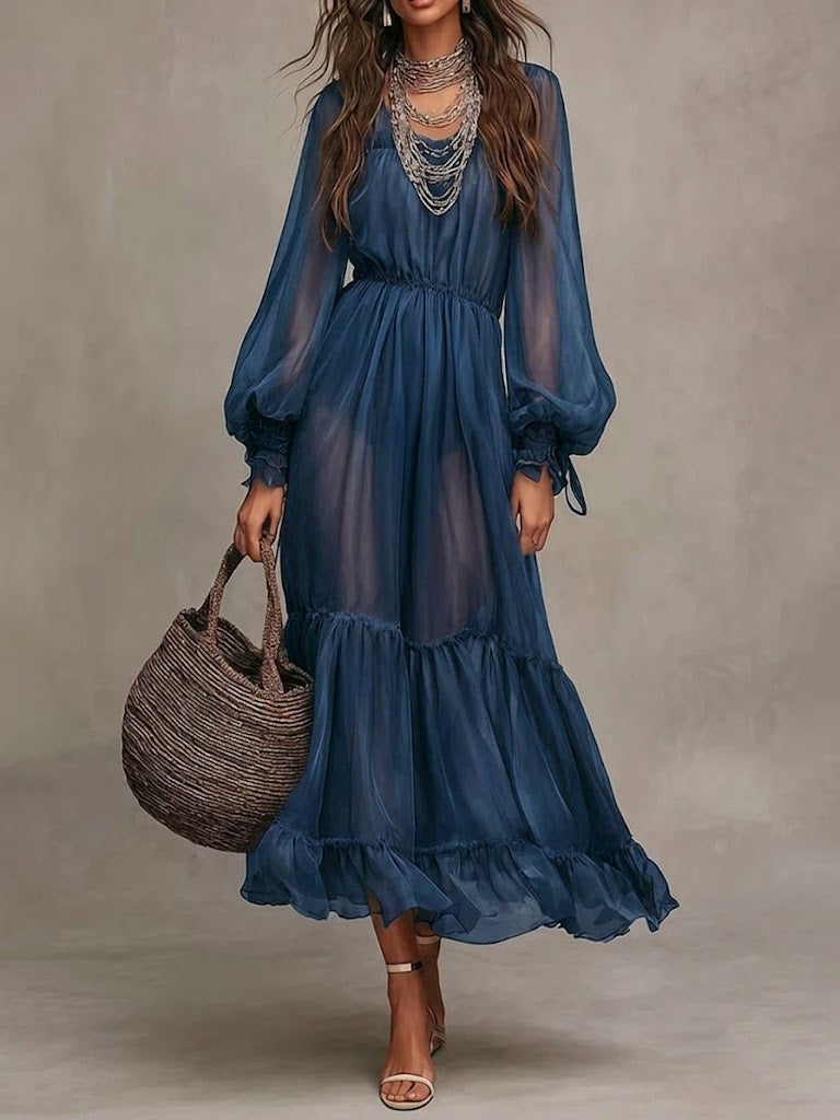 Gerda | Elegante vestido midi con escote en V