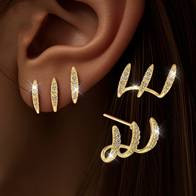 Elegantes Pendientes Doble Capa