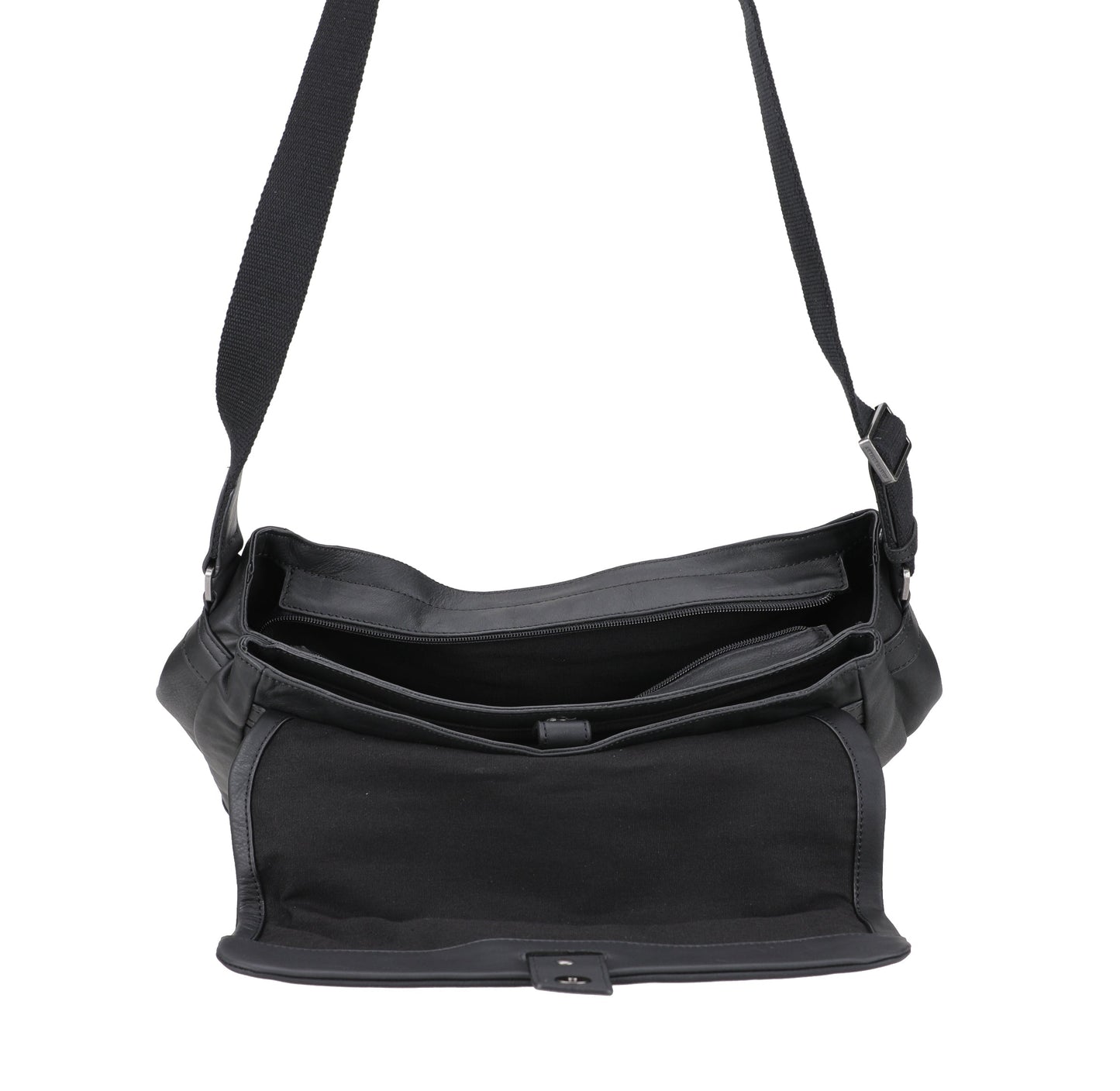 Bolso de Caza de Cuero Néro con Solapa