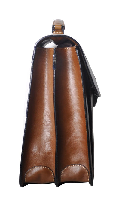 Servilleta Georges de Cuero de Vaca con 2 Fuelles