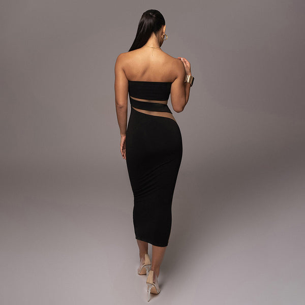 Vestido de Fiesta Elegante con Calados