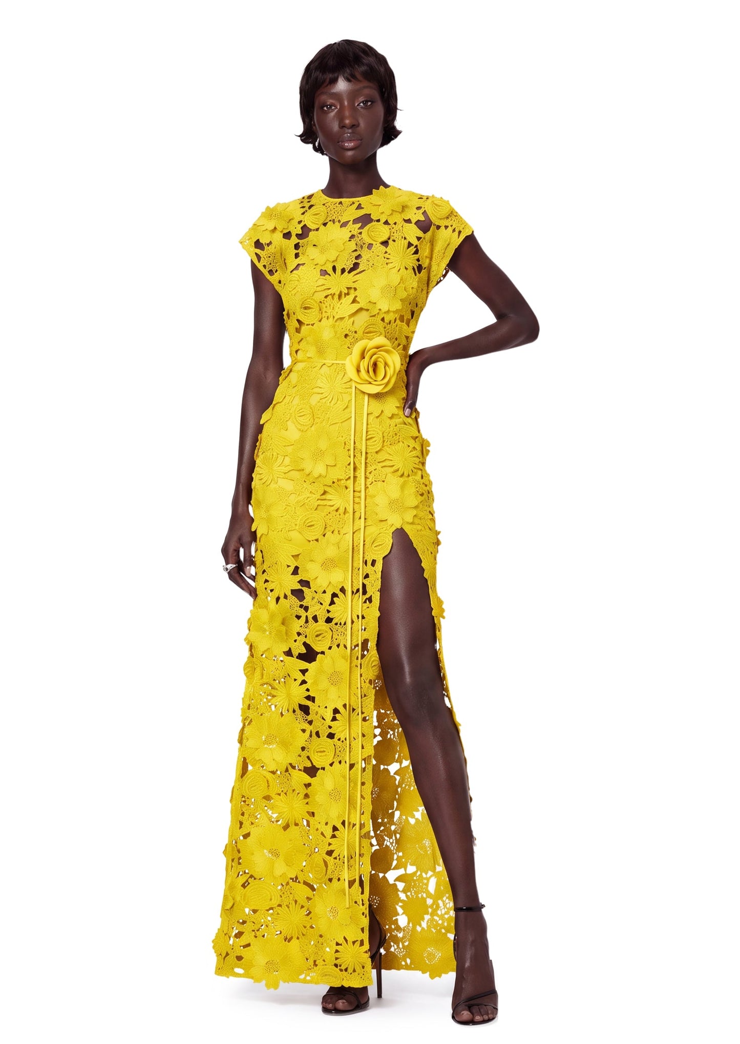 Kahedin Water Soluble Floral Lace Maxi Dress