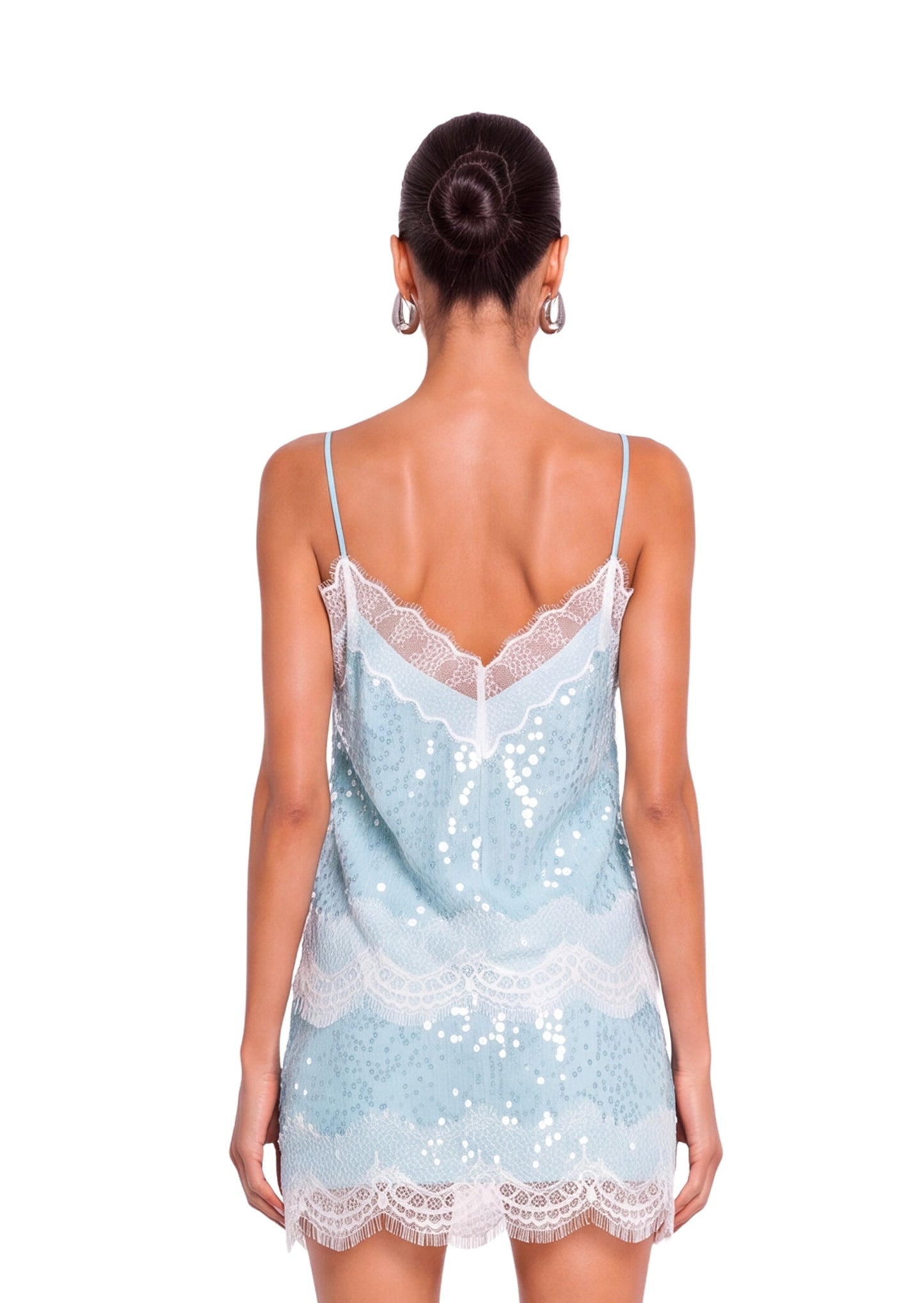Jackopa Sequined Top And Lace Skirt Set