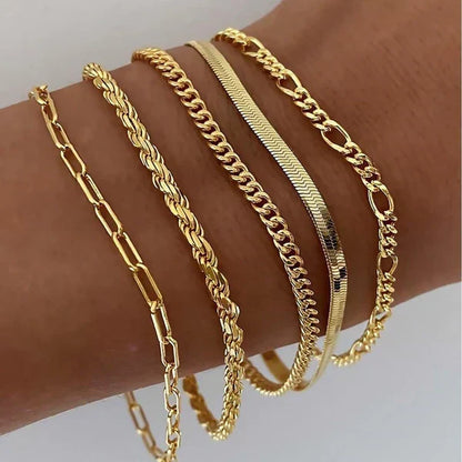 Luna | Set de 5 Pulseras de Cadena