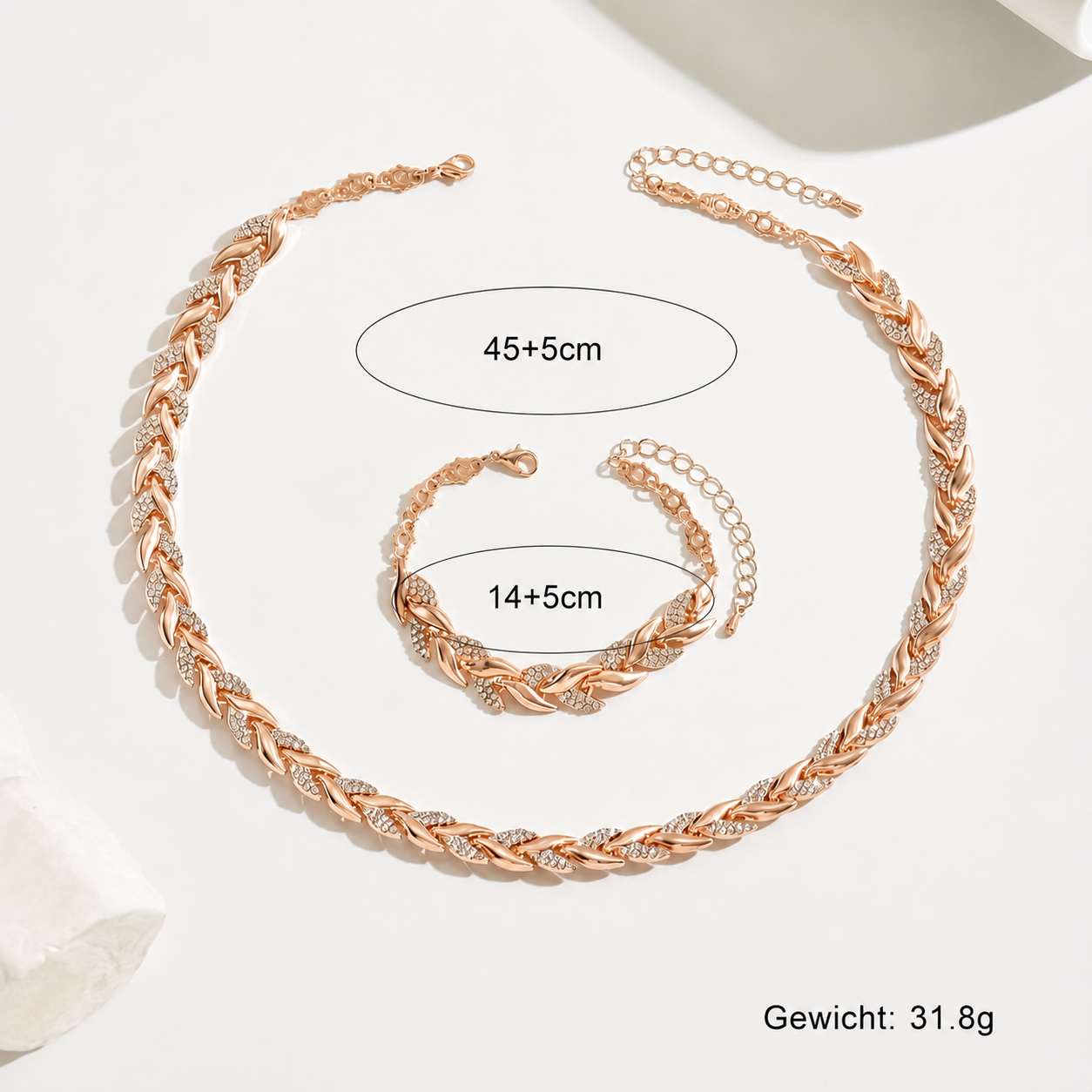 Claudine | Collar y Pulsera con Diseño de Cola de Pescado