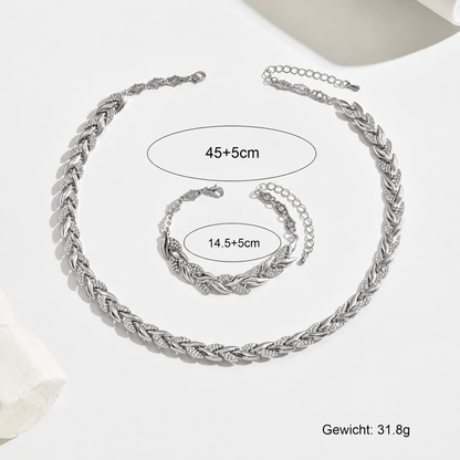 Claudine | Collar y Pulsera con Diseño de Cola de Pescado
