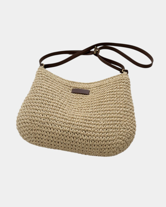 Fabiola | Bolsa de paja con correa cruzada