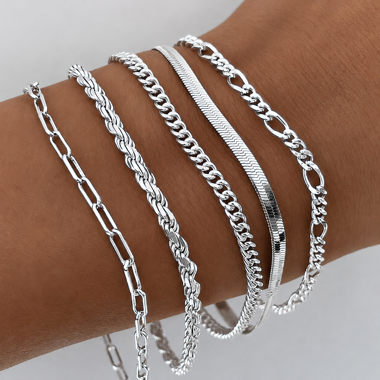 Luna | Set de 5 Pulseras de Cadena