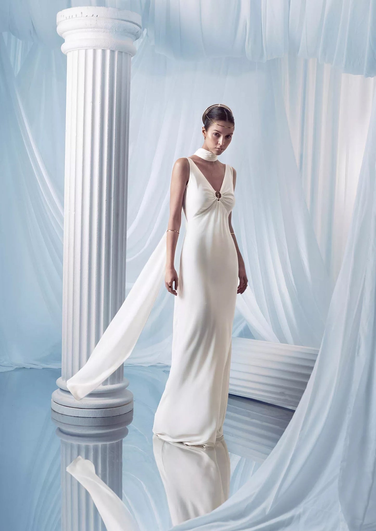 Maxi Vestido Ajustado con Escote en V