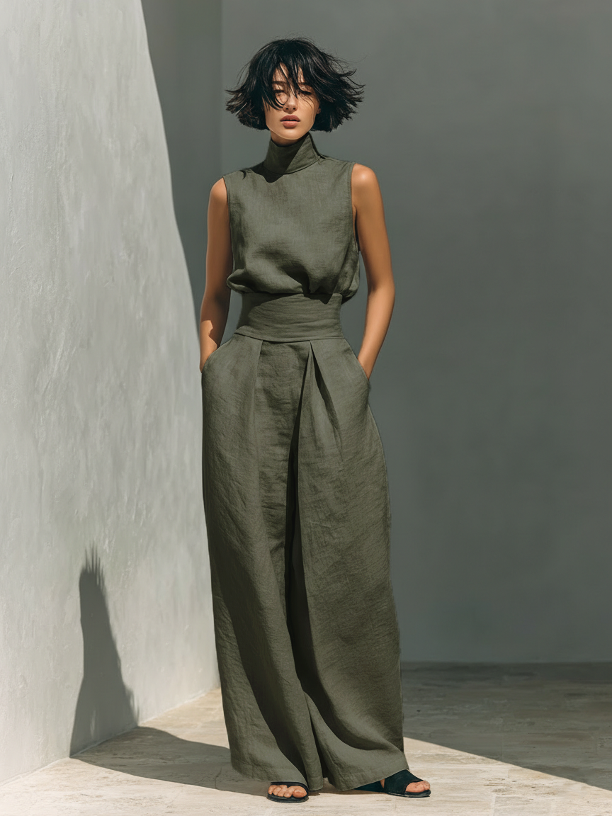 Maria™ | Conjunto Total: Top de Tirantes y Pantalón Ancho