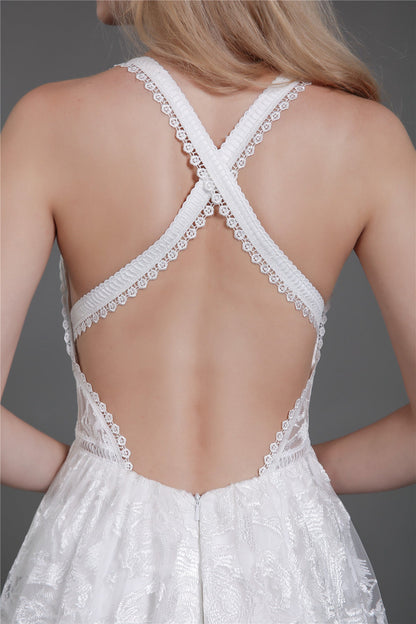 Vestido de Novia de Encaje Marfil con Abertura
